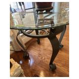 Glass w/iron legs