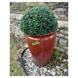 Large red glazed planter