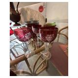 Cranberry cut to Crystal stem glasses