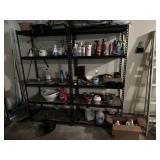 Pair of metal garage shelves  only