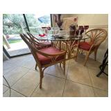Glasstop Rotan table and chairs