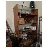 6ft shelf w/misc garage items