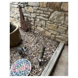 Misc outdoor stepping stones, metal coyote
