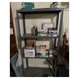 Metal shelf w/misc garage items