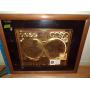Large framed gold World map picture