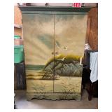 Painted television armoire