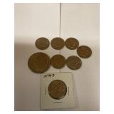 Susan B Anthony coins in one Eisenhower dollar