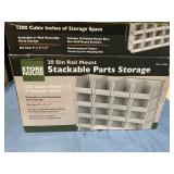 20 Bin Rail Mount Stackable Parts Storage