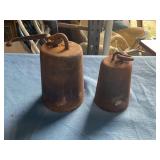 Antique cast iron hanging scale weights