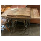 Antique singer, sewing machine with base