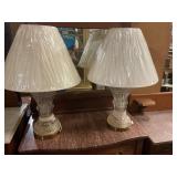 Glass and brass matching lamps