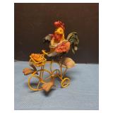 Rooster with bicycle 8" Tall