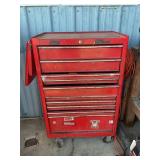 Metal tool box with tools