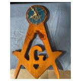 Vintage masonic wood clock