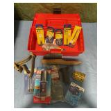 Keter tool box with miscellaneous items