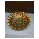 Carnival glass bowl 9" L