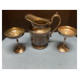 Silverplate Pitcher & goblets