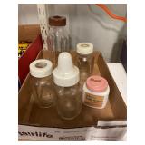 Vintage glass baby bottles