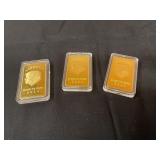 Commemorative gold-plated bars of Donald Trump