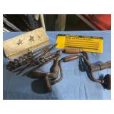 Hand drills with bits & coping saw blades