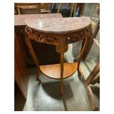 Marble top hall table ,top has repair (see pics )