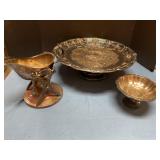 Antique silverplate gravy boat ,tray and bowl