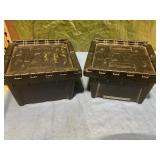 2 storage containers  11" L x 11" W x 7" D