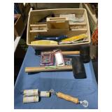 Tote of assorted tools