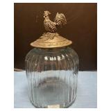 Rooster glass jar