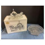 Crystal wedding coach by Godinger and dish