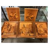 Wood and lay pictures 13"x11" & 11"x8"