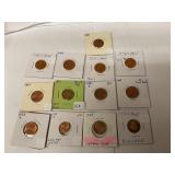 Assorted proof and uncirculated Lincoln coins