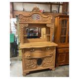 Antique kitchen hutch, one door is damaged