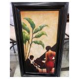 Framed paint on canvas picture 29"x17"