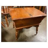 Vintage flip top dough box end table