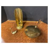 Brass butler , candle holder, Swan