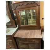 Antique marble top dry sink