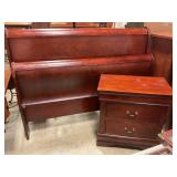 Cherry Sleigh Queen bed with nightstand