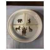 Vintage hazel Atlas Circus divided plate 1950s