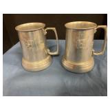 Aluminum Playboy Club mugs glass bottom