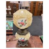 Vintage double light lamp brass base