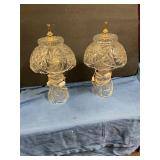 Two glass lamps 14 inches tall