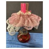 Vintage oil lamp, 13 inches tall