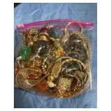 Bag of assorted costume jewelry