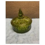 Princess green candy dish with lid