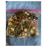 Bag of assorted costume jewelry