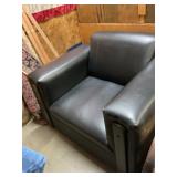 Black leather lake chair