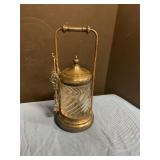 Vintage glass & silverplate pickle jar