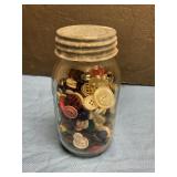 Mason jar with buttons