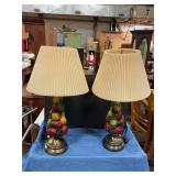 To vintage fruit looking lamps 30 inches tall